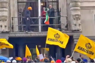 Demonstration of Khalistan supporters at Indian Embassy in UK, tricolor insulted