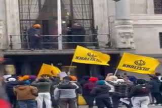 Khalistani protest at indian high commission