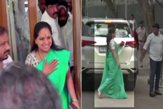 BRS MLC Kavitha at ED Delhi office for questioning in excise policy case