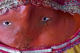 tears falling eyes of anjani mata statue in damoh