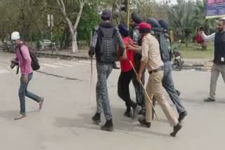 Protest by Amritpal Supporters near Gurdwara Punjab Police cleared the protest