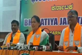 Union Minister Shobha Karandlaje spoke at a press conference.