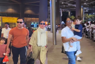 Kareena, Saif and kids return to India after vacation in Africa