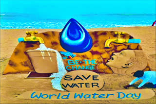 Sudarshan Pattnaik comes up with sand art on World Water Day 2023