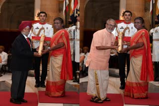 Droupadi Murmu presents Padma Shri to SRD Prasad and gurcharan singh for contribution in sports