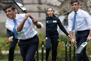 UK PM Rishi Sunak plays garden cricket with England Team T20 World Cup 2022 champion