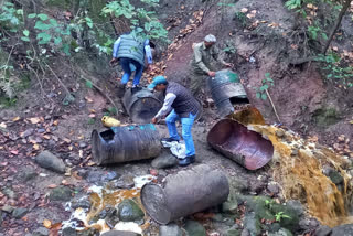 Forest Department team destroyed 1200 liters Lahan
