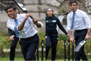 Rishi Sunak plays garden cricket with England T20 World Cup winners