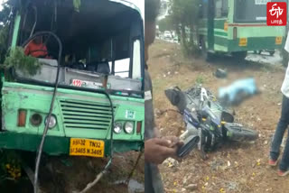 A bus collided with a policeman near Tambaram, he died on the spot