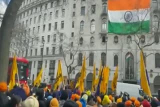 Khalistani supporters protest in London