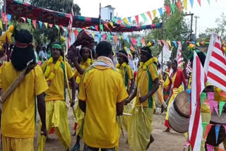 Sarhul worship done at Sarna Stahal in Koderma