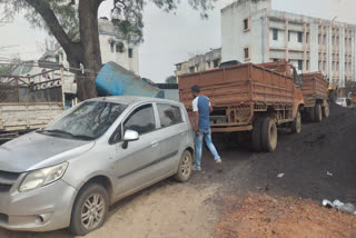 two turbo trucks carrying illegal coal and a car seized by ramgarh police