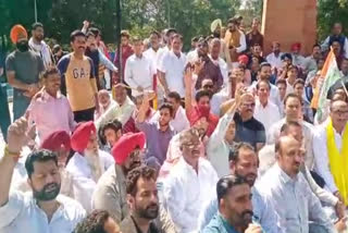 Congress workers and leaders staged a protest in Amritsar after Rahul Gandhi's membership was cancelled