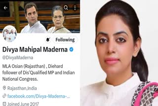 Divya changed bio on Twitter in support of Rahul