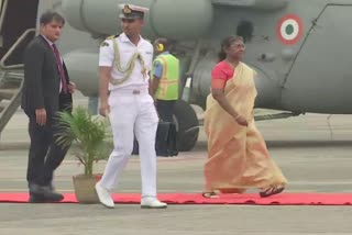 Etv BharatPresident Draupadi Murmu arrives in Kolkata for a two-day visit to West Bengal