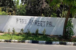 Slogans written on the walls in support of Amritpal in Chandigarh
