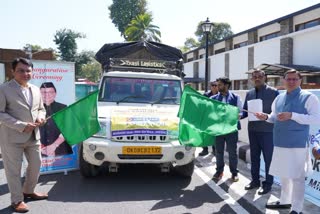Pushkar Dhami flagged off Relief Materials Loaded Vehicle