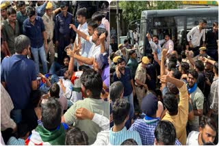 jaipur police stopped NSUI workers