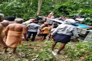 sabarimala pilgrims bus falls into a gorge in pathanamthitta