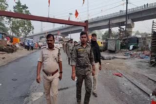 Police took out flag march in Dhanbad