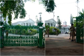 The main gate സെക്രട്ടേറിയേറ്റ് സമര ഗേറ്റ് സെക്രട്ടേറിയറ്റ് മന്ത്രി പ്രതിപക്ഷ സമരങ്ങള്‍ കന്‍റോണ്‍മെന്‍റ് etv bharat story trivandrum