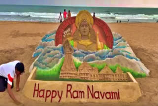 Sudarsan Pattnaik creates sand art of Lord Ram on Ram Navami