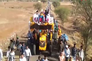 unique wedding procession took place in Jhabua