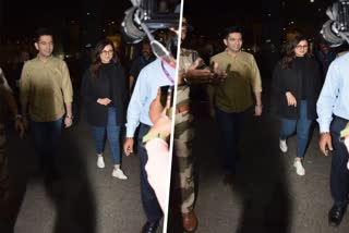 Parineeti Raghav at Mumbai Airport ETV Bharat