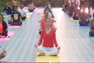 Delegates did yoga at the G20 conference