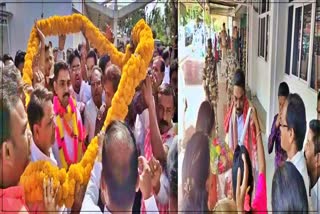 Congress worker welcoming Cachar district congress president