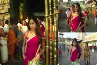 janhvi kapoor visits tirumala