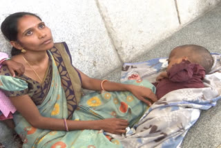 A boy suffering Hydrocepalus Disease in Rampur