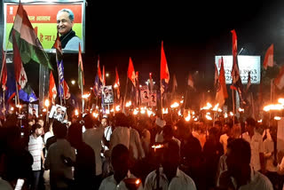 NSUI torch rally in Jaipur in support of Rahul Gandhi