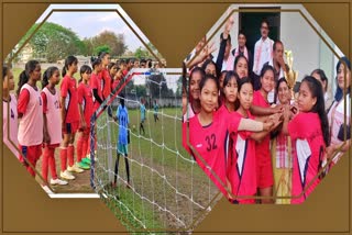 Friendly football match between women at LangkaFriendly football match between women