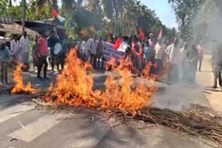 ಶಿವಮೊಗ್ಗ: ಒಳ‌ ಮೀಸಲಾತಿ ವಿರೋಧಿಸಿ ರಸ್ತೆ ತಡೆದು ಪ್ರತಿಭಟನೆ