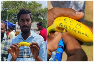 Tamilnadu RCB fans who wrote Ee Sala Cup Namde on a banana