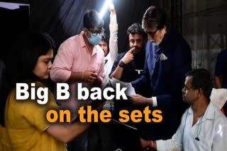 Big B resumes work after rib injury