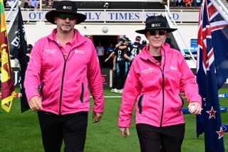 first female to umpire in men's international match featuring full-member countries