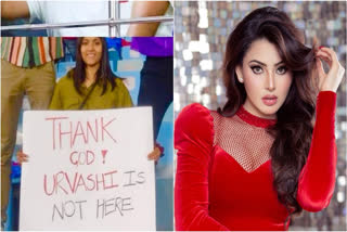 Urvashi Rautela asks Why to Thank God Urvashi is not here placard after Rishabh Pants appearance at IPL match