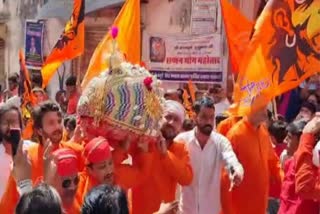 Mewadi turban of 1111 meter for Bajrangbali