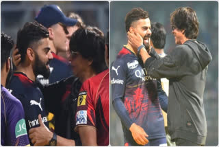 bollywood star shah rukh khan latest news  shah rukh and virat kohli together  SRK dances with Virat on Pathaan song  SRK and Virat in one frame  Shah rukh khan at eden gardens Kolkata  RCB vs KKR  Shah Rukh Khan  Virat Kohli  വിരാട് കോലി  ഷാരൂഖ് ഖാൻ  ഈഡൻ ഗാർഡൻ  കോലിക്കൊപ്പം ചുവടുവെച്ച് ഷാരൂഖ്  കോലി  കൊൽക്കത്ത നൈറ്റ് റൈഡേഴ്‌സ്  റോയൽ ചലഞ്ചേഴ്‌സ് ബാംഗ്ലൂർ  ആർസിബി  കെകെആർ