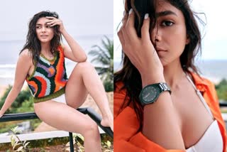 Seetharamam movie Mrunal Thakur bikini photos in Goa vacation