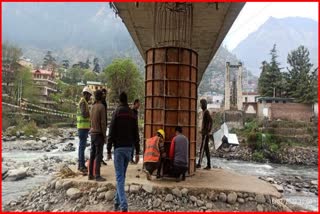 Unfinished Repair work of Bhootnath bridge in kulu