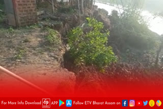 Terrible erosion of Barak River at Barkkhali in Cachar