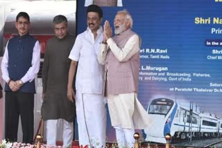 Tamil Nadu CM M K Stalin welcomes PM Narendra Modi at Chennai Airport