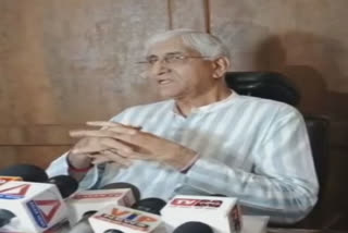 Chhattisgarh health minister TS Singh Deo talking to reporters