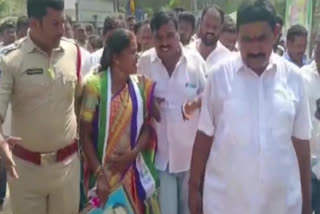 MLA Dora Babu blocked Dalit woman Sarpanch Rajini