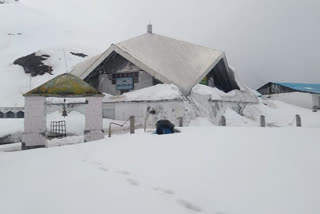 Sri Hemkunt Sahib covered with a white sheet of snow
