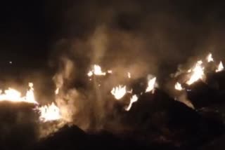रोहतास में गेहूं की खेत में लगी आग