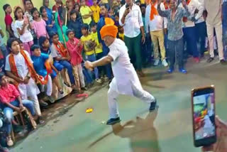 BJP MLA performs stunts with swords